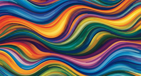 Colorful wavy background. Vector illustration. Colorful waves.の素材