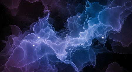 Abstract fractal illustration for creative design looks like galaxies in space.の素材