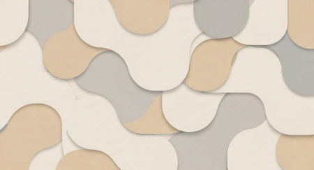 abstract beige and gray background with paper cut shapes. 3d renderingの素材
