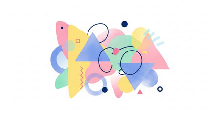 Abstract background with colorful geometric shapes and lines. Vector Illustration.の素材