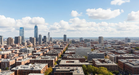 Panoramic view of Boston, Massachusetts, USA. Boston is the third largest city in the United States.の素材