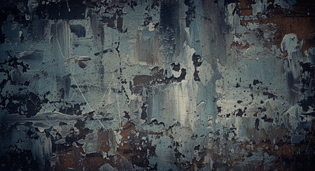 Grunge background of old wall with peeling paint. Toned.の素材