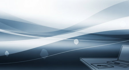 Laptop on abstract blue background. Vector illustration for your design.の素材