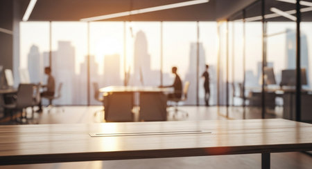 Table Top And Blur Office of the Background. 3D Renderingの素材