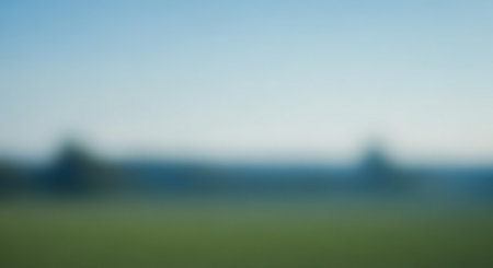 Blurred background of a meadow in the countryside. Defocused natural background.の素材