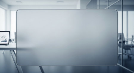 Blank whiteboard in modern office interior. 3D Renderingの素材