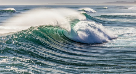 Ocean wave breaking on the coast of South Australia. Close up.の素材