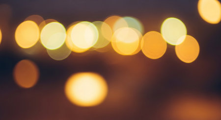 Abstract circular bokeh background, defocused lights in the cityの素材