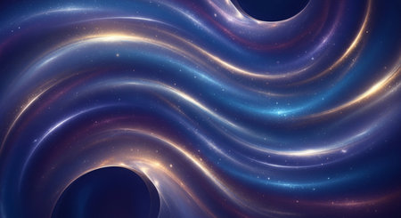 Abstract background. luminous swirling. Elegant glowing circle.  Sparking particle. Space tunnel. Glossy jellyfish. Colorful ellipse. Glint sphereの素材