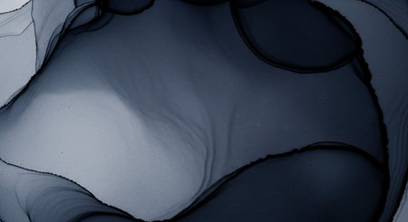 Abstract ink background in watercolor style. Blue and white colors.の素材