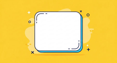 Abstract square frame on yellow background. Line art design. Vector illustrationの素材