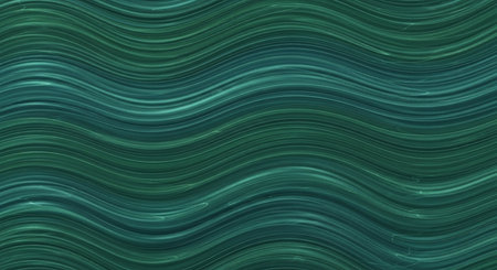 abstract background with wavy lines in green and turquoise colorsの素材