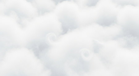 Background of white fluffy clouds in the blue sky. 3d renderingの素材