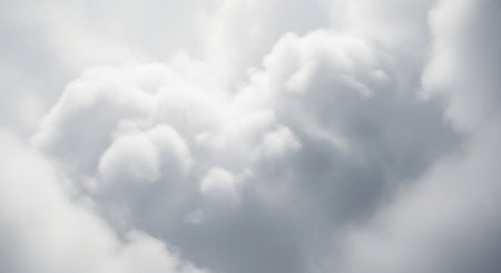 Cloudscape has been developing in gorgeous form. The sky is filled with soft white clouds.の素材