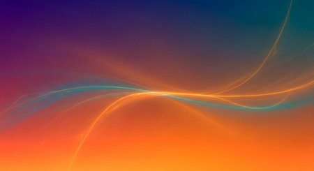 abstract background with smooth lines in blue, orange and violet colorsの素材