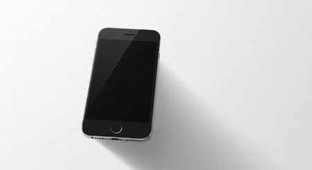 Smartphone with blank screen on white background. 3D rendering.の素材