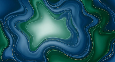 abstract background with blue and green swirls. 3d renderingの素材