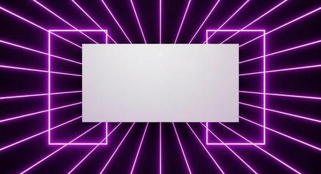Purple neon light background with empty space for text. 3d renderingの素材