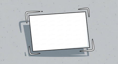 Vector illustration of a blank white frame on a gray background with shadowの素材