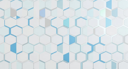Abstract 3d rendering of hexagons. Modern background design with hexagons.の素材