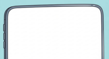 Smartphone with blank screen on blue background. 3D illustration.の素材