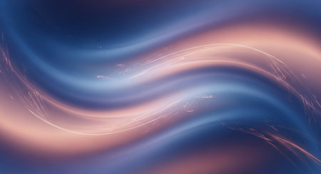abstract background with smooth lines in blue and orange colors, computer generatedの素材