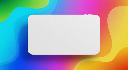 Blank white business card on colorful abstract background. Vector illustration.の素材