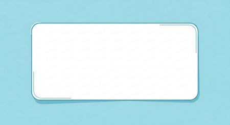 Smartphone blank screen mockup template on blue background. 3D renderingの素材