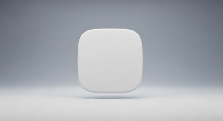 White 3d rounded square icon on white background. 3D renderingの素材