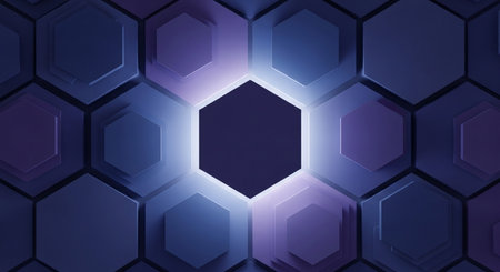 Hexagonal abstract background made of hexagons. 3d renderの素材