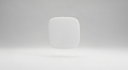 3d rendering of a white square in front of a white backgroundの素材