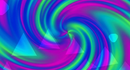 Abstract colorful background with triangles. 3d rendering, 3d illustration.の素材