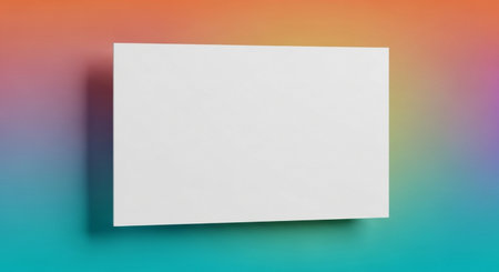 Blank business card on colorful background. Mockup for branding identity.の素材