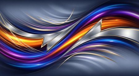 Abstract background with metallic arrows and lines. Vector illustration. Eps 10の素材