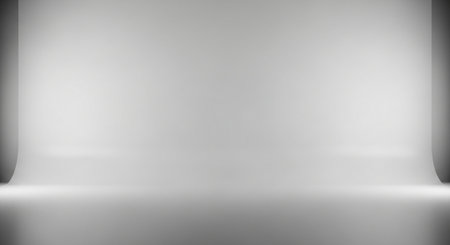 Empty white studio room with shadow on the wall, 3d renderingの素材