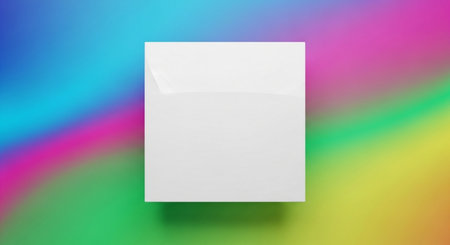 Blank white paper envelope on rainbow background. 3D Renderingの素材
