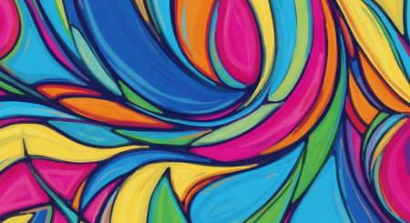 Abstract colorful background. Vector illustration. Colorful background with curved lines.の素材