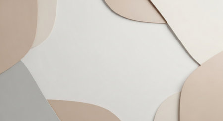 Abstract background of beige and gray paper layers with copy space.の素材