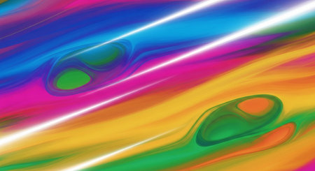 abstract multicolored background with smooth lines and curves in itの素材