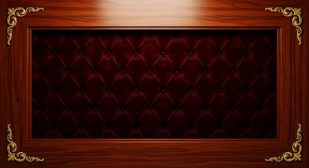 Luxury background with wooden frame and wallpaper. Vector illustration.の素材