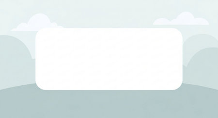 Blank white frame on blue sky background with clouds. Vector illustration.の素材