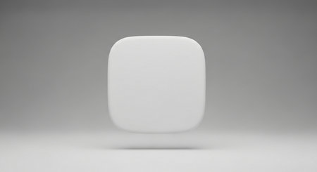 White 3d rounded square icon in white background, computer generated imagesの素材