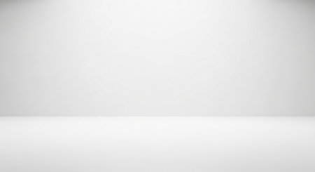 Empty white studio room with wall and floor. 3d rendering.の素材