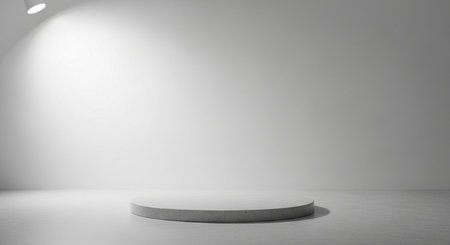 3d render of empty podium for product display in studio room.の素材