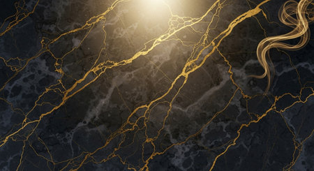 Marble texture with golden veins. Luxury background. 3d illustrationの素材