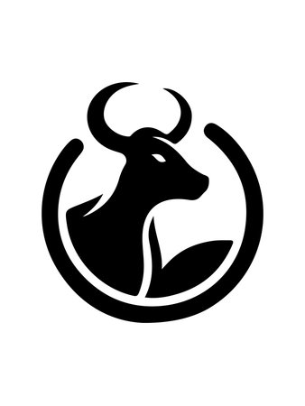Zodiac sign Taurus. Vector illustration isolated on white background.の素材