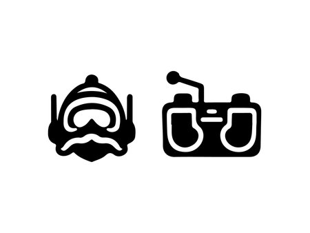 Scuba diving mask and snorkel icon. Vector illustration.の素材