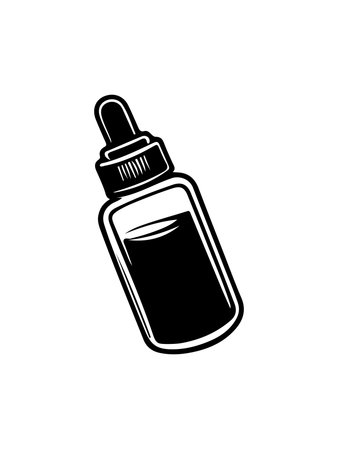 Pipette icon. Vector illustration of a dropper bottle.の素材