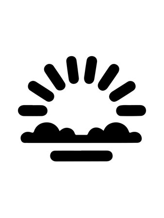 Sunset icon vector. A thin line sign. Isolated contour symbol illustrationの素材