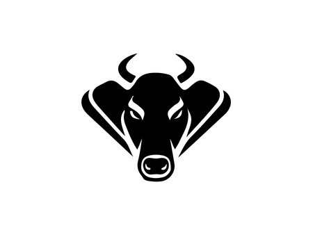 Bull head logo design vector template. Head of bull icon design.の素材